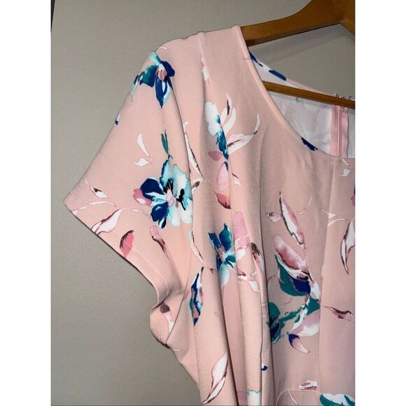 Lane Bryant Size 18 Lena High Low Dress Pastel Pink Blue Floral Modest Feminine - Picture 10 of 15